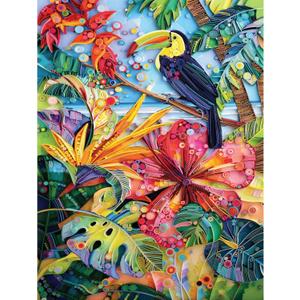 550 Pc Yulia Brodskaya Tropical Toucan Jigsaw Puzzle 24x18 – Hard and Challenging for Adults, Difficult Puzzle, Colorful Art Design, Leisure Activity Gift