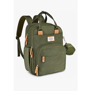 RUVALINO Diaper Bag Backpack - Multifunction Travel Back Pack Maternity Baby Changing Bags, Diaper Changing Totes, Large Capacity, Waterproof and Stylish, Baby Travel Essential, Army Green