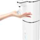 Automatic Foaming Soap Dispenser, Touchless Hand Soap Dispenser, USB Rechargeable, 4 Adjustable Levels, 14.2 oz (420 ml) Large Capacity, for Bathroom, Kitchen & School (White, Foaming)