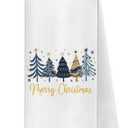 Blue and Gold Christmas Tree Kitchen Towels, Farmhouse Christmas Decor, Winter Holiday Xmas Pine Tree Decorative Dish Tea Hand Towels for Kitchen Bathroom, 16x24 Inch shusanta