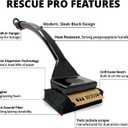 Grill Rescue BBQ Replaceable Scraper Cleaning Head, [Rescue-Upgraded], Bristle Free Grill Brush, Durable and Unique Scraper Tools for Cast Iron or Stainless-Steel Grates, Barbecue Cleaner (Rescue Pro)