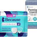 Because Overnight Absorbency Incontinence Underwear + Men's Guard Bundle - Includes 40ct Underwear, XXL, & 20ct Guards - Ideal for Heavy Leaks, Leakproof & Odor-Proof Comfort, Made in The USA
