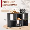 6 Cube Storage Organizer, Black Cube Bookshelf, Multifunctional Bookcase