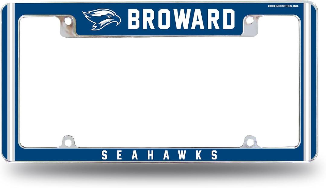 Rico Industries NCAA Standard 12" x 6" Chrome All Over Automotive License Plate Frame for Car/Truck/SUV (L-M Schools)