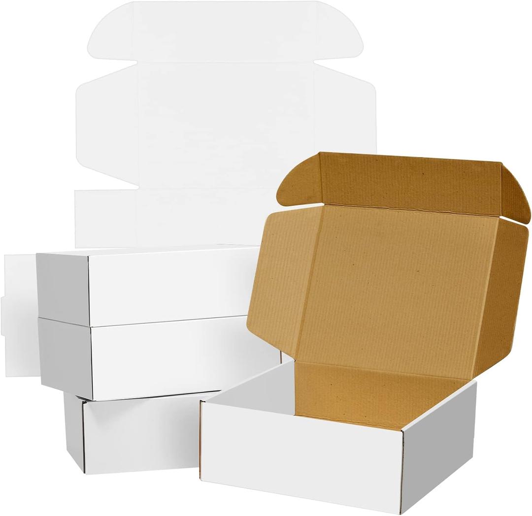 FORBFAN 9x6x4 Shipping Boxes, 30 Pack White Mailer Boxes for Small Business, Medium Corrugated Cardboard Boxes for Mailing & Shipping