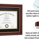 CORE ART Diploma Frame Display 11x14 Documents with Mat or 15x18 Pictures without Mat, Real Wood Wall Frame with Tempered Glass(Chocolate Brown), 15x18 for 11x14
