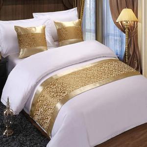 Twelve Champagne Bed Scarve Runner Bedding Scarves for Home Hotel Decorations Single, 50x180cm for 120cm bed
