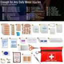 2 x Small Emergency First Aid Kit Including 166 Pieces of Supplies to Clean, Treat, and Protect Minor Injuries for Outdoors, Camping, Auto, Home, and Workplace