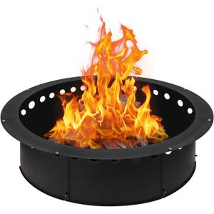 Baitedelai Outdoor Smokeless Fire Pit Ring 40 Inch Outer/36 Inch Inner Diameter, Heavy Duty Metal Round Liner Insert for Outside DIY Campfire or Bonfire Ring, Above or In Ground Use