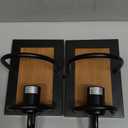 Farmhouse Wall Sconces Lamp Set of Two,Modern Industrial Wall Sconces Lighting Indoor with E26 Base Faux-Wood Color Matte Black Finish,Vintage Wall Mount Light Fixture for Bedroom Living Room Stairway