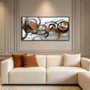XLSJERST Abstract Wall Art - Framed Black White Canvas Home Art Decor for Living Room Office Canvas Pintings Modern Minimalist Frame Wall Art 24x48 Inches