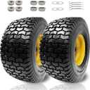 15x6-6 Flat Free Lawn Mower Tires Fits 15x6.5-6model Replacement for John Deere & More Riding Mowers, with 3" Centered Hub and 3/4" Bearings (5/8" & 1" Adaptable),881lbs Capacit