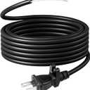 HASMX Vacuum Cleaner Power Supply Cord 30 Feet Length 18 Guage 2 Wire 2-Prong Replacement Power Supply Cord Cable for All Upright Vacuums Eureka Sanitaire Bissell- Black Color, 1 Pack