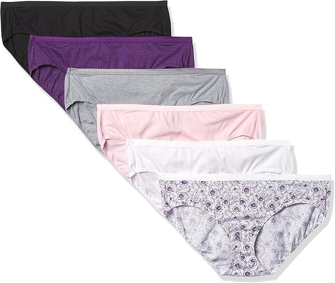 Hanes Ultimate Women's Hipster Panties 6-Pack, Moisture-Wicking Hipster Briefs, Hipster Underwear