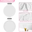 Wokceer 7.2FT Round Backdrop Cover White Round Arch Covers with Buckles Polyster Circle Balloon Arch Backdrop Cover for Wedding Birthday Party Ceremony Decor