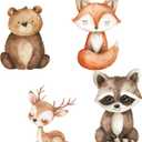 Honoson 4 Pcs Large 24" x 32" Woodland Animals Cardboard Cutouts, Cartoon Woodland Animals Yard Signs Decoration for Baby Shower Birthday Party Supplies Spring Themed Lawn Classroom Yard Decor, 21.65 x 29.53 inches