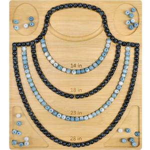 Petoysoso Bead Boards for Jewelry Making,Bamboo Necklace Making Supplies,Jewelry Making Supplies,Bead Board Tray