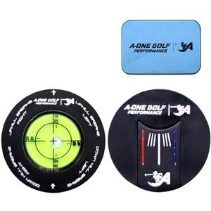 A-ONE Golf Performance Golf Spirit Level Golf Ball Marker, with Magnetic Ball Alignment Tool (Alignment Ball Mark), Our Golf Ball line Marker has an inbuilt Spirit Level to Help Read The Greens