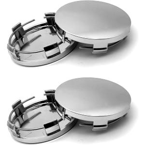4 PCS Car Wheel Center Hub Cover, 60MM/2.36In Outer Diameter and 56MM/2.2In Inner Diameter, Snap-in Vehicle Rim Hub Caps Accessories (Silver)