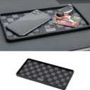 Car Dashboard Non Slip Mat, 11.06'' x 5.98'' Universal Grid Multi-Functional Sticky Adhesive Pad, Dash Sticky Gripping Mat for Cell Phones, Keys, Sunglasses, Electronic Devices, GPS (Black Gray)