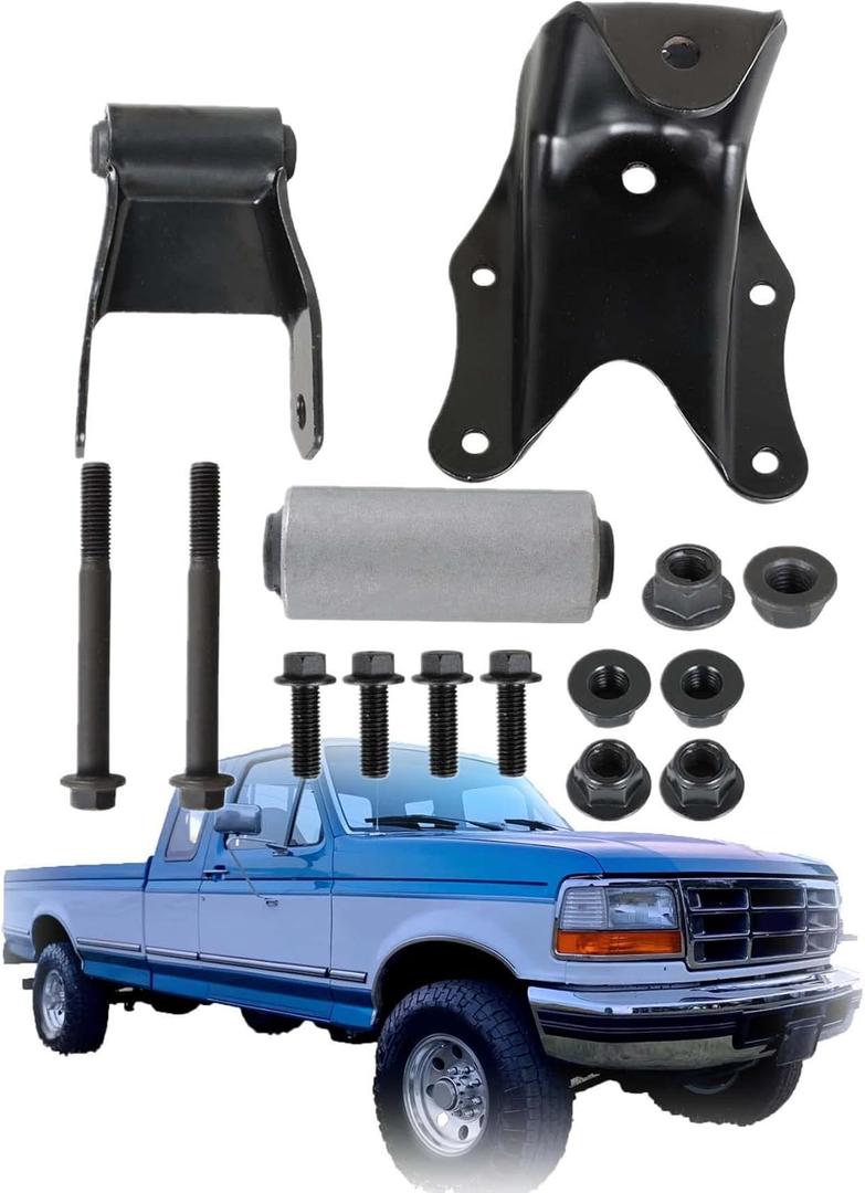 munirater Rear Leaf S-pring Shackle Bracket Hanger Kit Replacement for F-250 1980-1996 Replacement for F-350 1980-1996