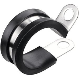 LOKMAN 20 Pack 1/2 Inch Stainless Steel Cable Clamp, Rubber Cushioned Insulated Clamp, Tube Holder for Tube, Pipe or Wire Cord Installation
