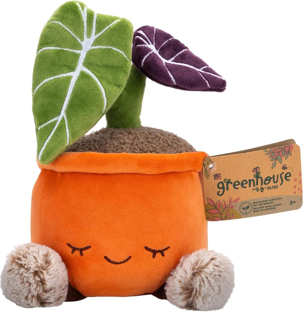 Greenhouse by Russ 12-Inch Black Velvet Alocasia Plant Plush - Ultrasoft Official Jazwares Plush - Ages 3+