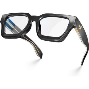 VISOONE Enhanced Version Rectangle Chic Preppy Look Blue Light Blocking Glasses for Women Men RIVER-LIGHTER (Black)