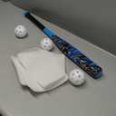 Grand Slam Set- Graffiti Plastic Bat, David Ortiz Backyard Baseball Set with 3 Balls, 4 Throw Down Bases (Blue)