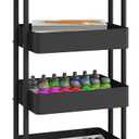 4-Tier Metal Rolling Cart with Wheels,4 Tier Utility Cart with Wheels for Office,Home,Kitchen,Garden13.4"x18.1"x40" Black