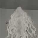 White Wig - Long White Wavy Wigs for Women Middle Part Cosplay Wigs 26 inch Natural Curly Synthetic Wig Heat Resistant Fiber Wigs for Daily Party Use