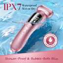 Cordless Electric Razors for Women: Rechargeable Painless Bikini Trimmer for Body Hair - IPX7 Waterproof Shaver with LED Display for Face/Underarm/Leg Light Pink Upgraded