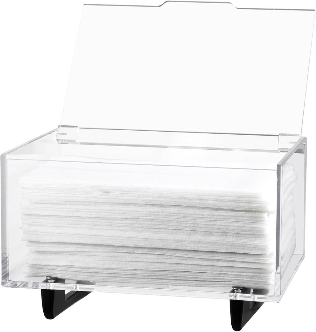 rejomiik Dryer Sheet Holder Acrylic Dryer Sheets Container Dispenser for Laundry Room Decor, Storage Organizer Box for Fabric Sheet, Dryer Balls, Black (Medium, Dark)