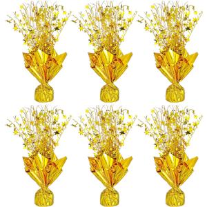 6 Pack Metallic Foil Spray Centerpiece Star,Gold Table Centerpieces for Party Birthday Wedding Anniversary Graduation Holiday Supplies Decor