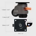 Leveling Casters Heavy Duty,4-Pack,Non-Scratch Nylon Wheels & Steel Ball Rollers, Adjustable Handle for Uneven Floors for Workbench,Equipment,Shelves,Industrial Casters,Total Capacity 2600Lbs80F