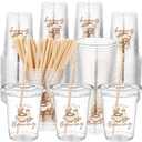 FillTouch 50 Pcs A Baby Is Brewing Baby Shower Party Decorations Coffee Theme Plastic Cups Cafe Shower Disposable Cups for Coffee Theme Gender Reveal Party Decor Birthday Supplies