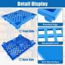 Plastic Pallets 23.6" x 19.7" x 3.9", Lightweight Water-Proof Floor Pallet with Breathable Grid for Indoor Outdoor, Warehouse, Garages, Kitchen, Basement (2 Pack, 1100lbs Load Capacity, Blue)
