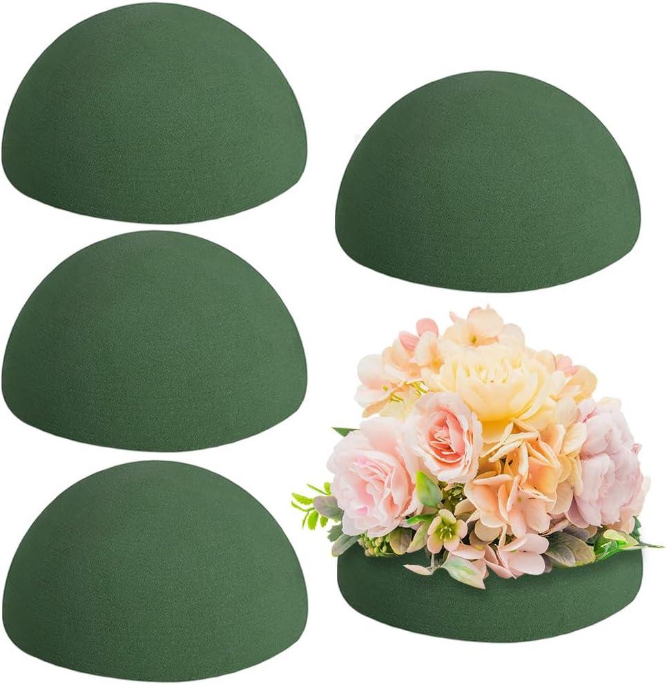 Flower Foam 4 Pack Green Floral Foam 5.5inch x 2.75inch Round Plant Foam Floral Dry Foam Half Ball Oasis Large Flower Foam Craft Styrofoam for Flower Arrangements for Artificial Plant Bouquet DIY