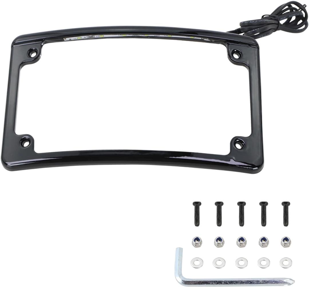 LPF-RAD-B-LP License Plate Frame Radius LED for Harley Davidson (Black)