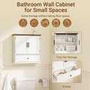 Haotian Bathroom Wall Cabinet with Drawer, Over The Toilet Storage Cabinet with Adjustable Shelf and Doors, Floating Medicine Cabinet Organizer for Small Bathroom Spaces, White & Brown BZR220-WN