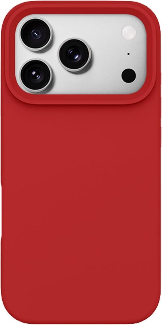 for iPhone 17 Pro Max Genuine Liquid Silicone Case, Stain-Resistant, Heavy Duty Shockproof, Premium Minimalist Basic Matte for Apple Phone Case Slim Fit Cover, 6.9" Screen 2025 - True Red
