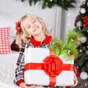 17 Inch Christmas Tree Picks, 6 PCS Lime Green Furry Curly Stems with Red Glitter Balls, Flexible Christmas Tree Topper Decorations for Holiday Arrangements, Wreaths & Table Christmas Decor