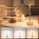 Table Lamp,LED Rechargeable Desk Light,3 Color Dimming Portable Battery Lamp, 5000mAh Waterproof Table Light with Memory Function,for Indoor/Outdoor/Dinner/Patio/Restaurant(Gold)