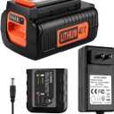Powilling 3.5Ah 40 Volt Max Replacement Black and Decker 40V Lithium Battery LBX2040 LBXR36 LBXR2036 LST540 LBX1540 LST136W with Portable Charger for Black Decker 40V MAX Battery Charger