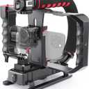 Zeadio Camera Smartphone Handheld Stabilizer, Triple Cold-Shoe Handle Grip Compatible with All Camera Action Camera DSLR Smartphone