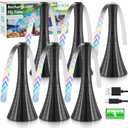 Fly Fans for Tables Rechargeable, Flies Fan USB, Fly Repellent Outdoor Patio to Keep Bugs Away by Soft Blades, Food Fans for Camping, Picnic, Fishing, 6PCS (Black)