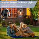 Yisuro Motion Sensor Outdoor Wall Lights, Porch Light Outdoor 3 Lighting Modes, Dusk to Dawn Exterior Light Fixture, Waterproof, Outside Lights for House Front Door Patio Garage 2 Pack (Black), 7.28inches