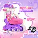 Inline Skates for Girls and Kids, Roller Skates Blades with 4 Size Adjustable Light up Wheels for Kids Girls Beginner Ages 4-8 5-8 6-12 8-12 Indoor Outdoor