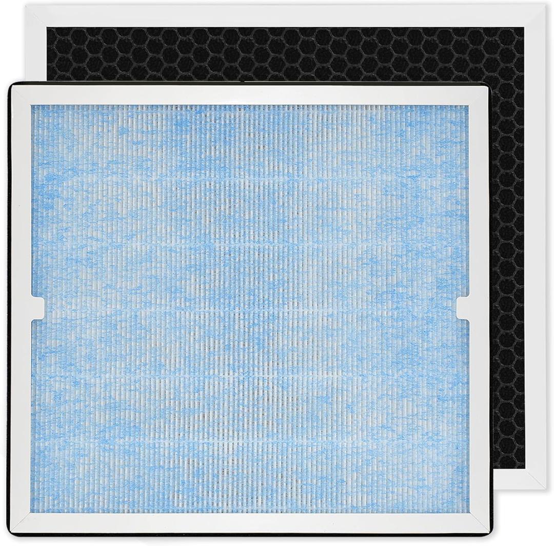2-in-1 HEPA/Activated Carbon Filter Replacement for AlorAir PureAiro HEPA Pro/Max Air Scrubber 770/870/970 (2 Pcs)