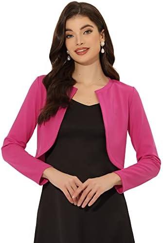 Allegra K Women's Bolero Shrug Long Sleeve Open Front Lightweight Cropped Cardigan Fall Work Tops Size Medium